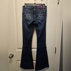 Women's Blue Jeans with Star Embroidery